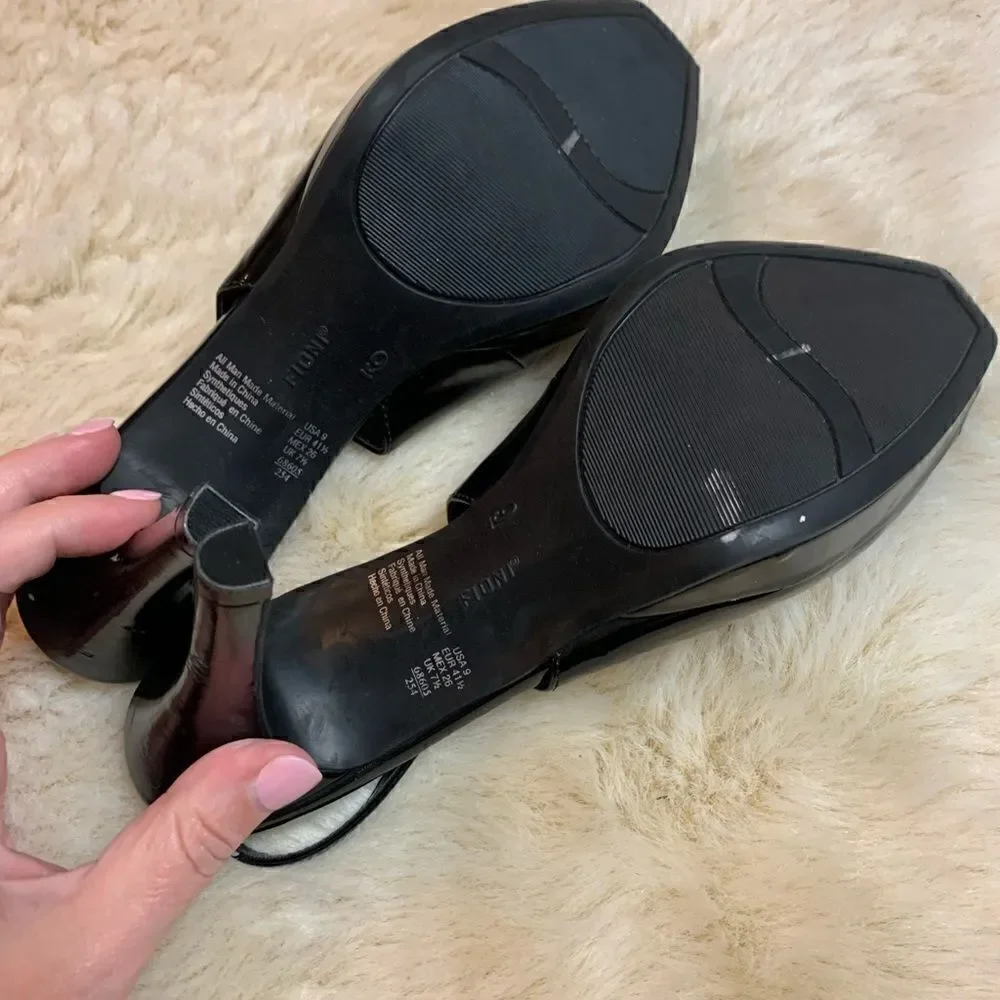 Fiona Black Sling Back Heels size 9
